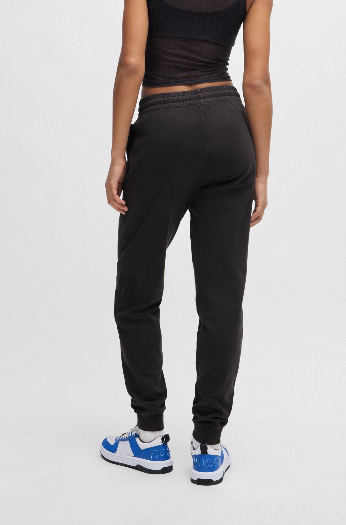 STRETCH-COTTON TRACKSUIT BOTTOMS WITH EMBROIDERED LOGO - 4