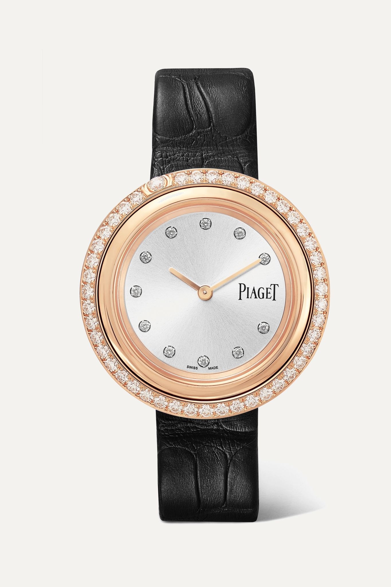 Possession 34mm 18-karat rose gold, alligator and diamond watch - 3