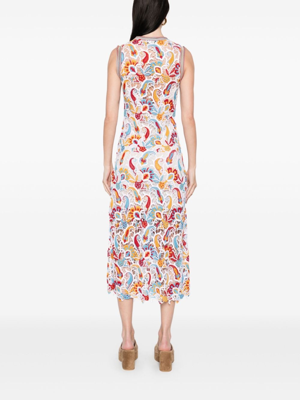 floral-lace midi dress - 4