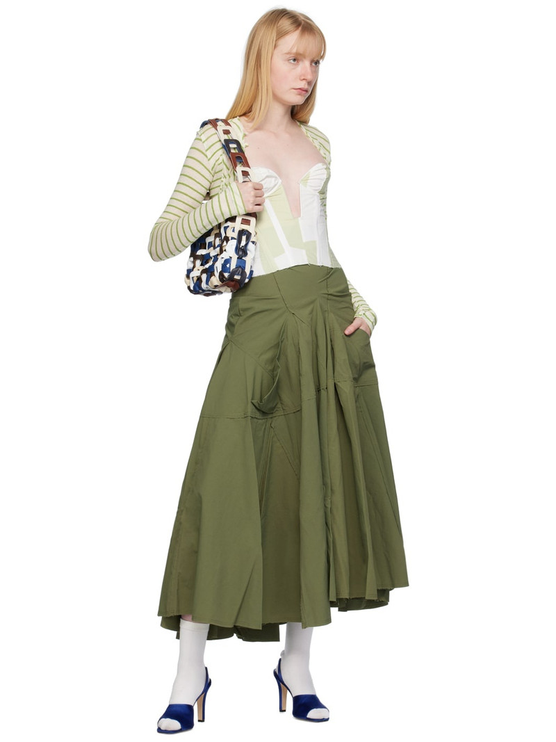 TALIA BYRE Khaki Pocket Maxi Skirt outlook