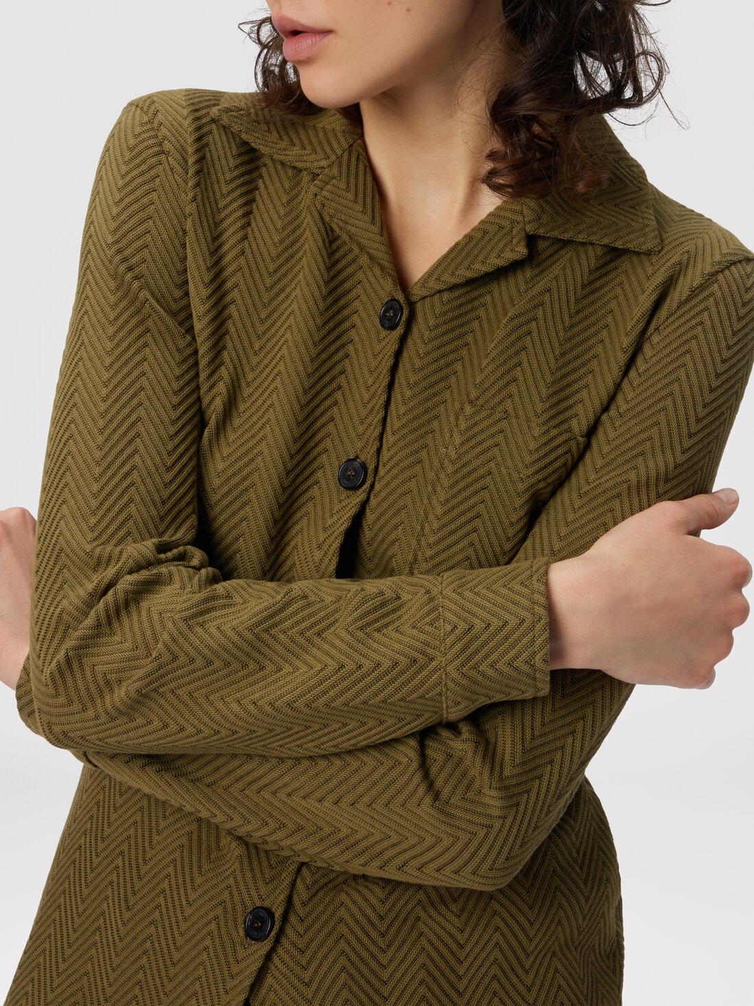 Slim Shirt with Zigzag Pattern - 5