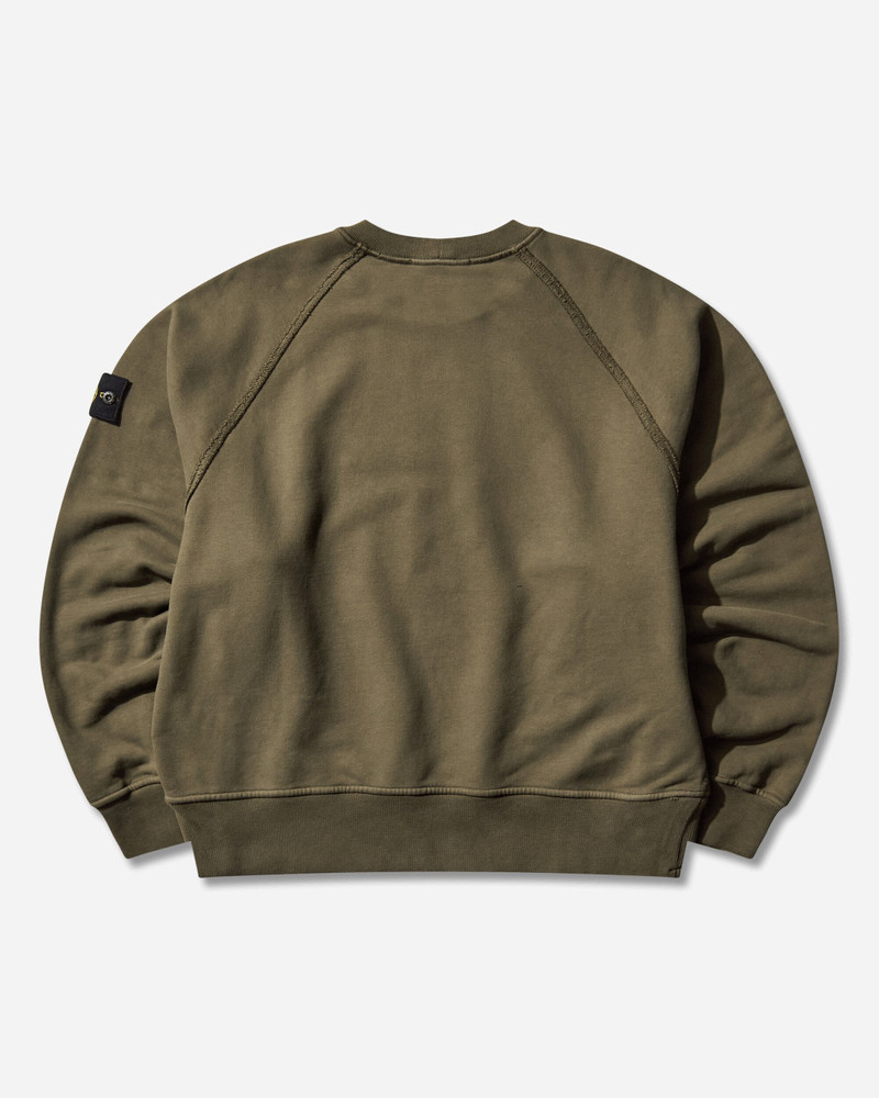 Stone Island Men's Garment Dyed Oversized Fit Crewneck Sweatshirt Green outlook