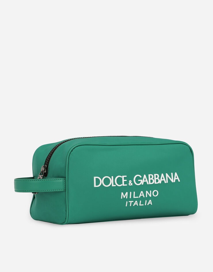 Nylon toiletry bag with rubberized logo - 2