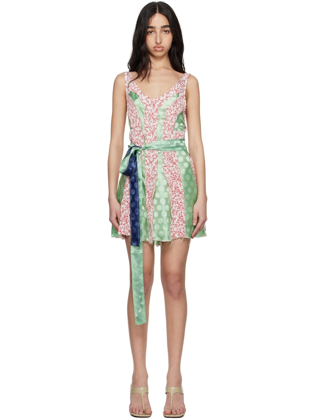 Green & White Third Divorce Minidress - 1