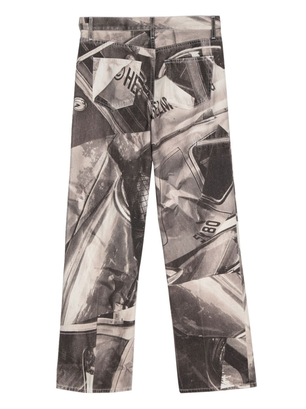 car-print mid-rise straight-leg jeans - 2