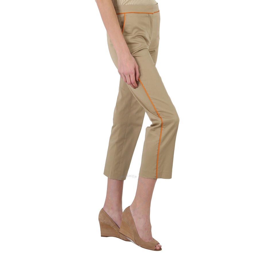 Burberry Ladies Silk Trim Cropped Cotton Chinos - 5