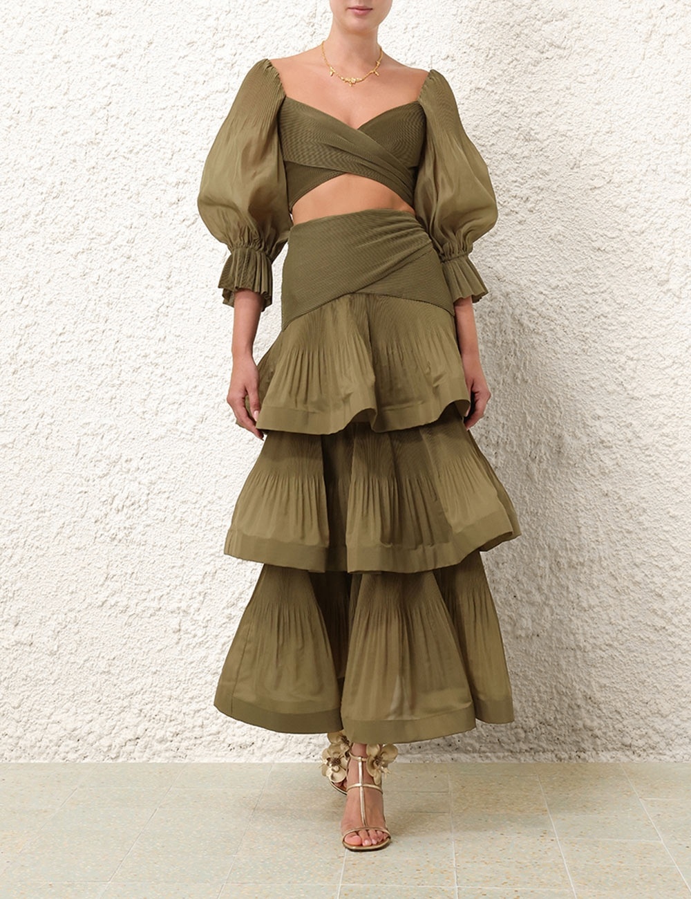 PLEATED TIERED SKIRT - 2