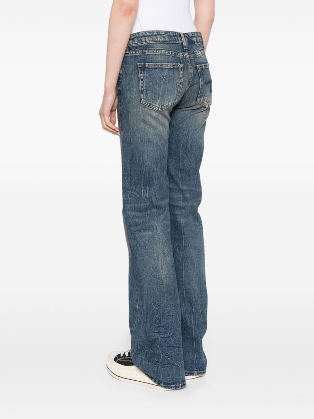 logo-appliqué straight jeans - 4