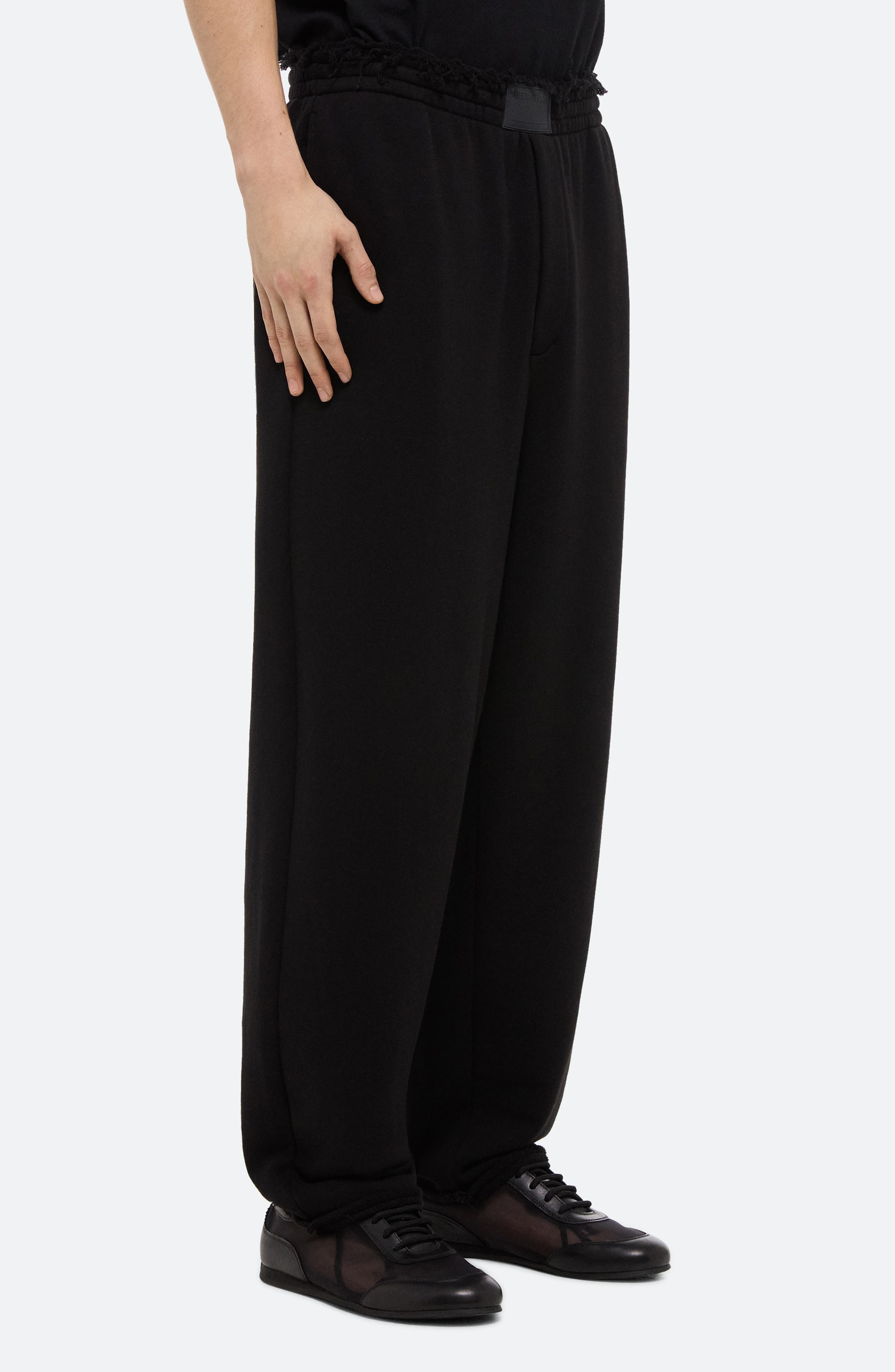 Helmut Lang Minimal Plush Sweatpants in Black - 3