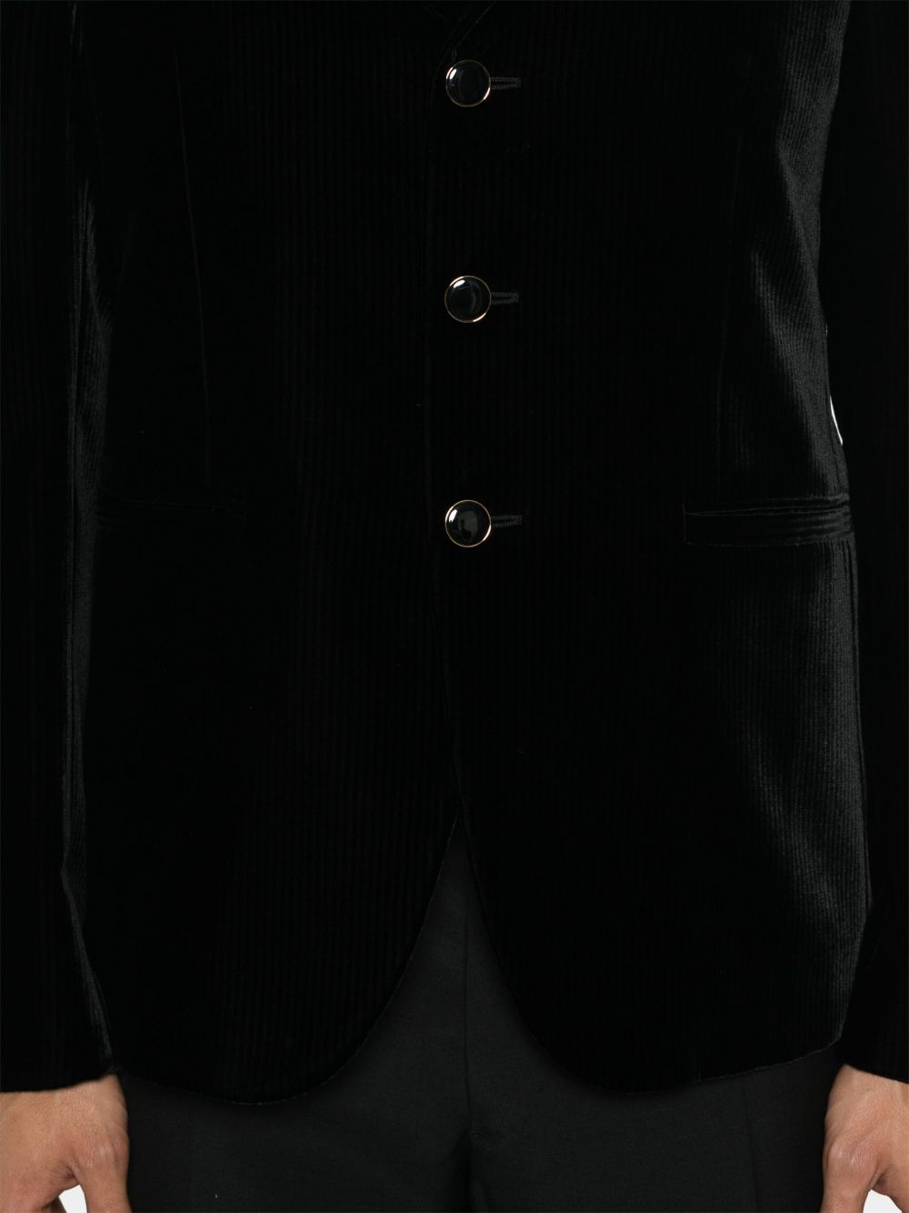 single-breasted ribbed blazer - 5