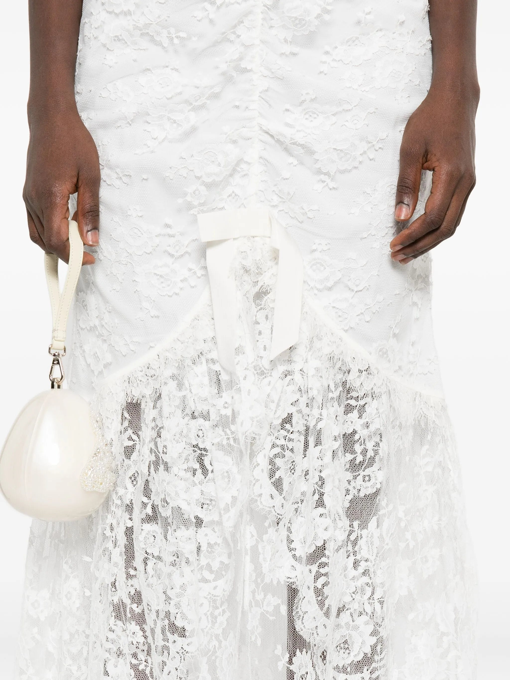 puff-sleeve lace maxi dress - 5