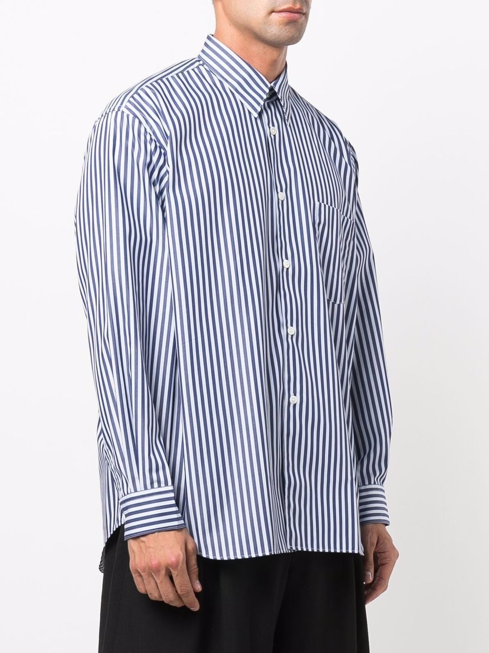 striped button-up shirt - 3