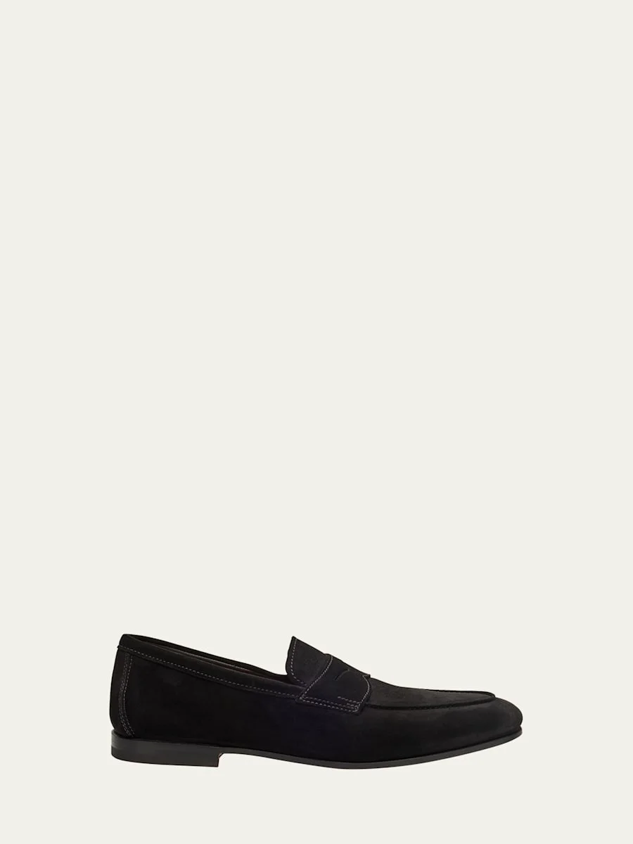 Men's Carlos Suede Penny Loafers - 1