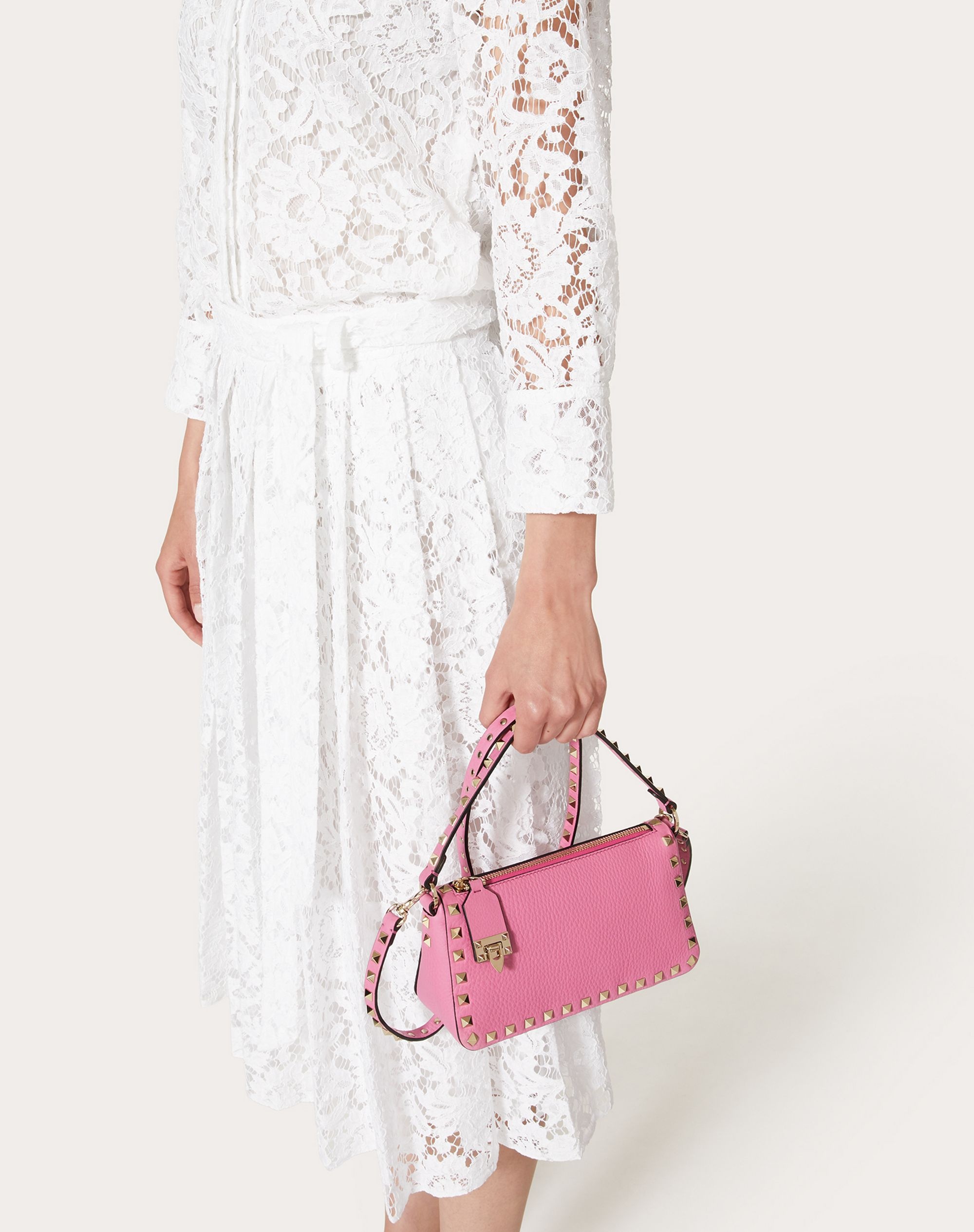 SMALL ROCKSTUD GRAINY CALFSKIN CROSSBODY BAG - 6