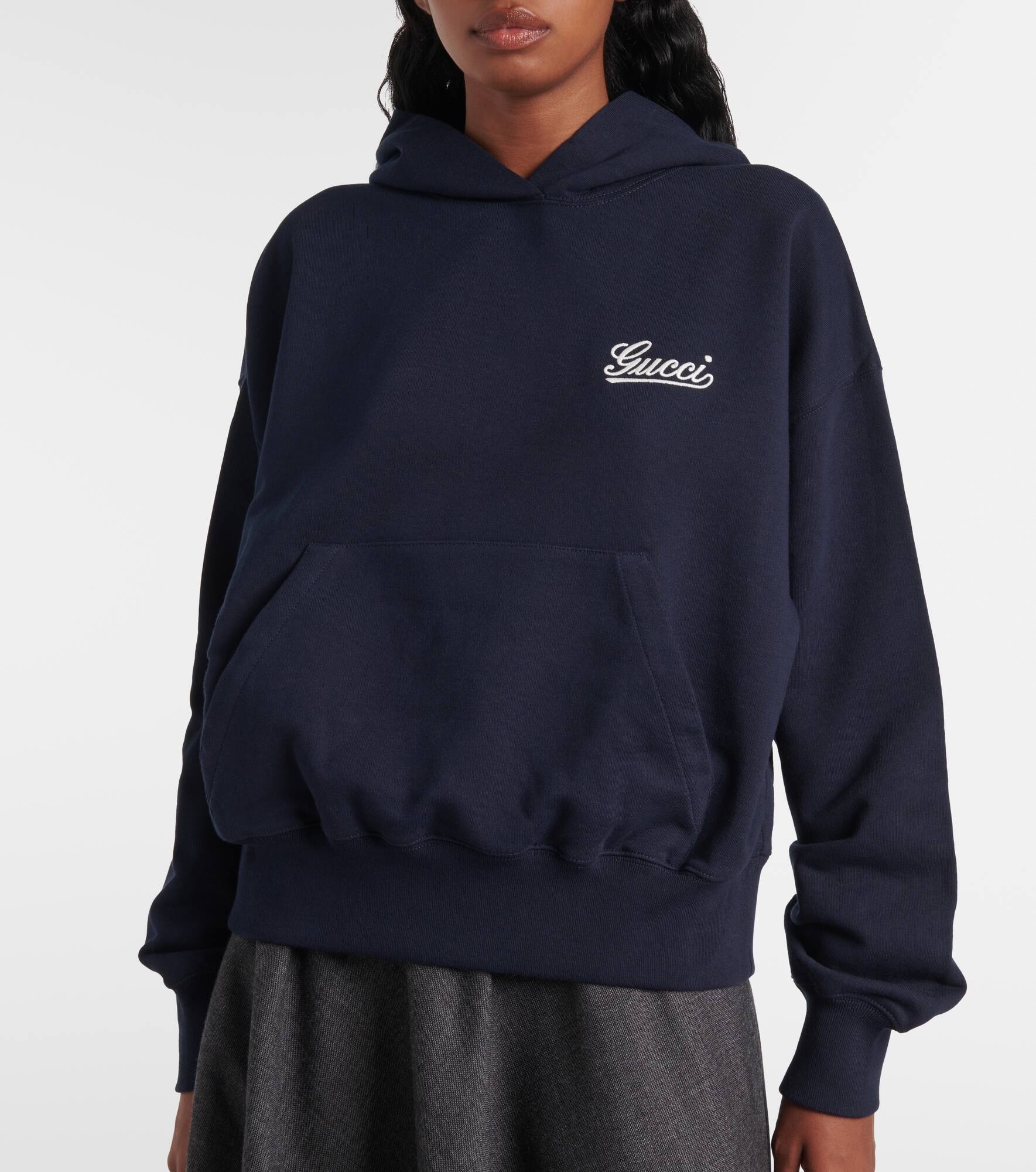 Logo cotton jersey hoodie - 5