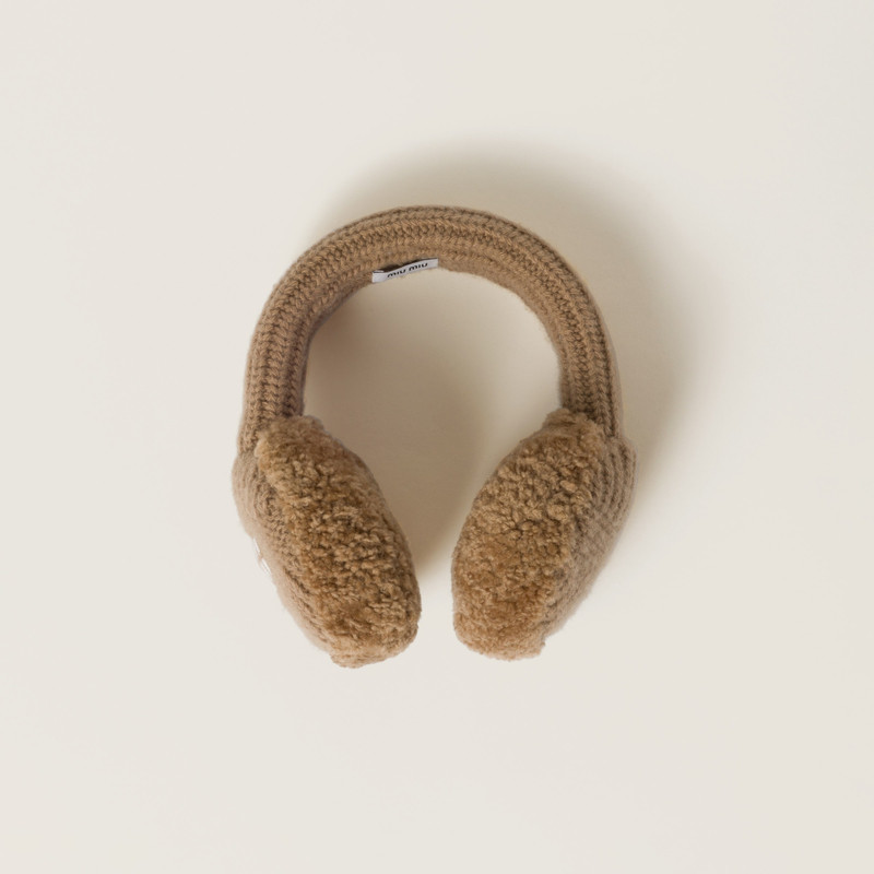 Wool, cashmere and shearling ear muffs 1