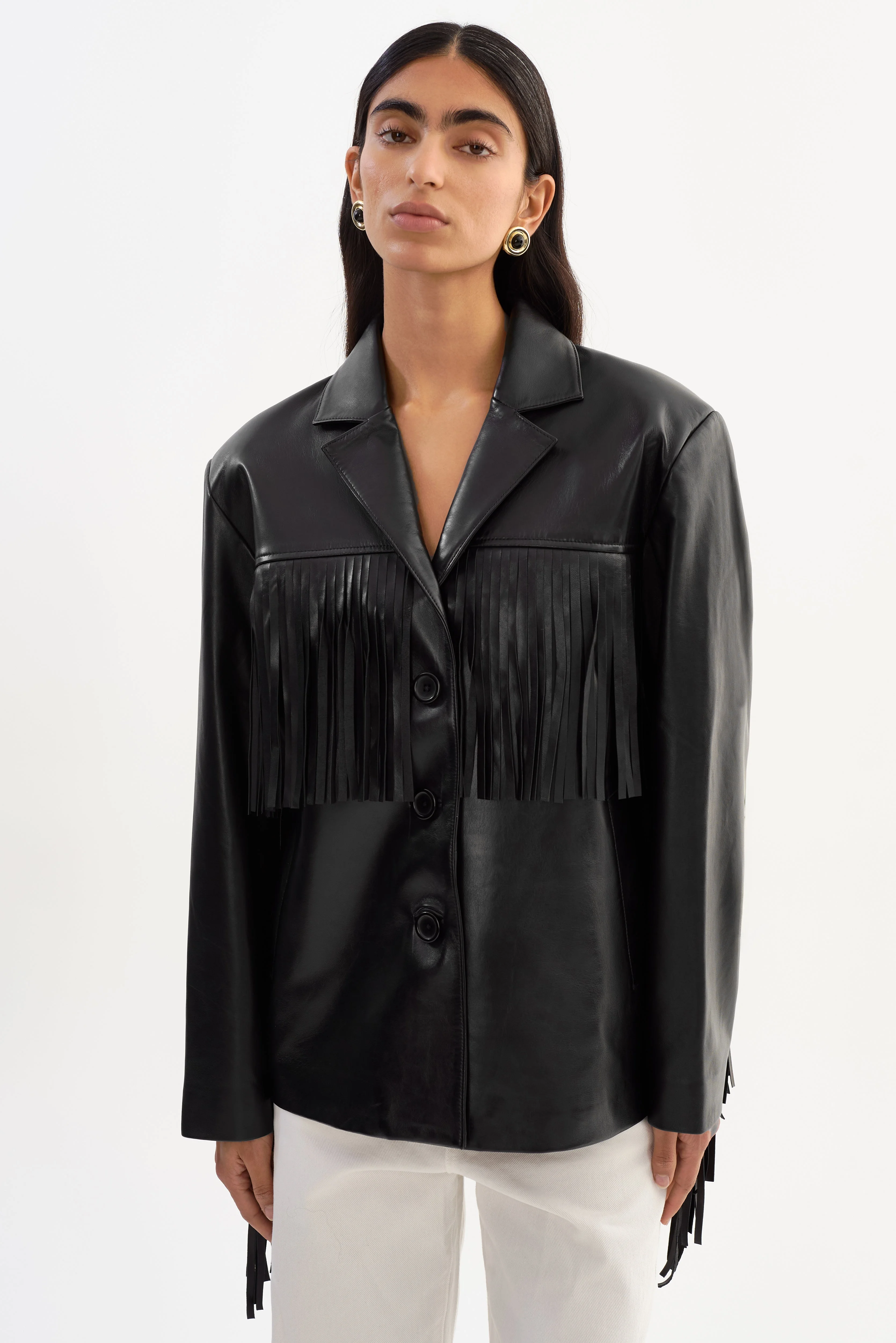 RIANNE | Leather Fringe Jacket - 1