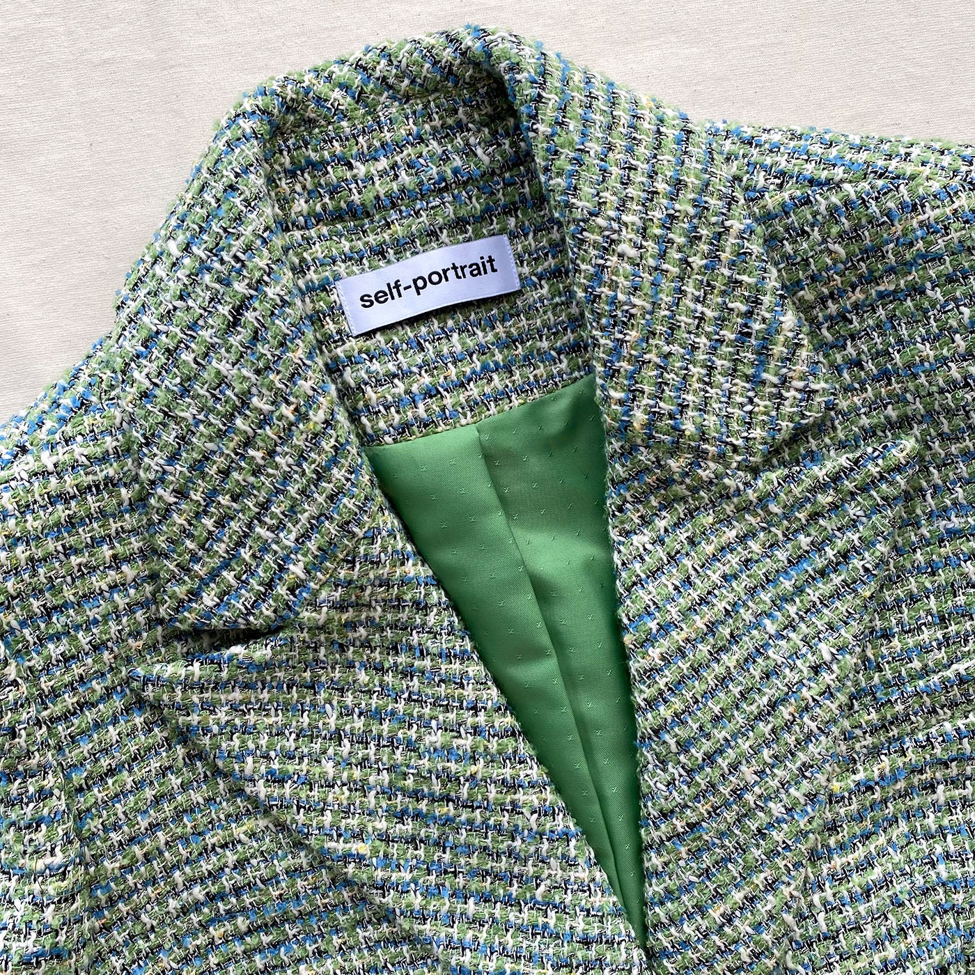 Green Bouclé Oversized Blazer - 4