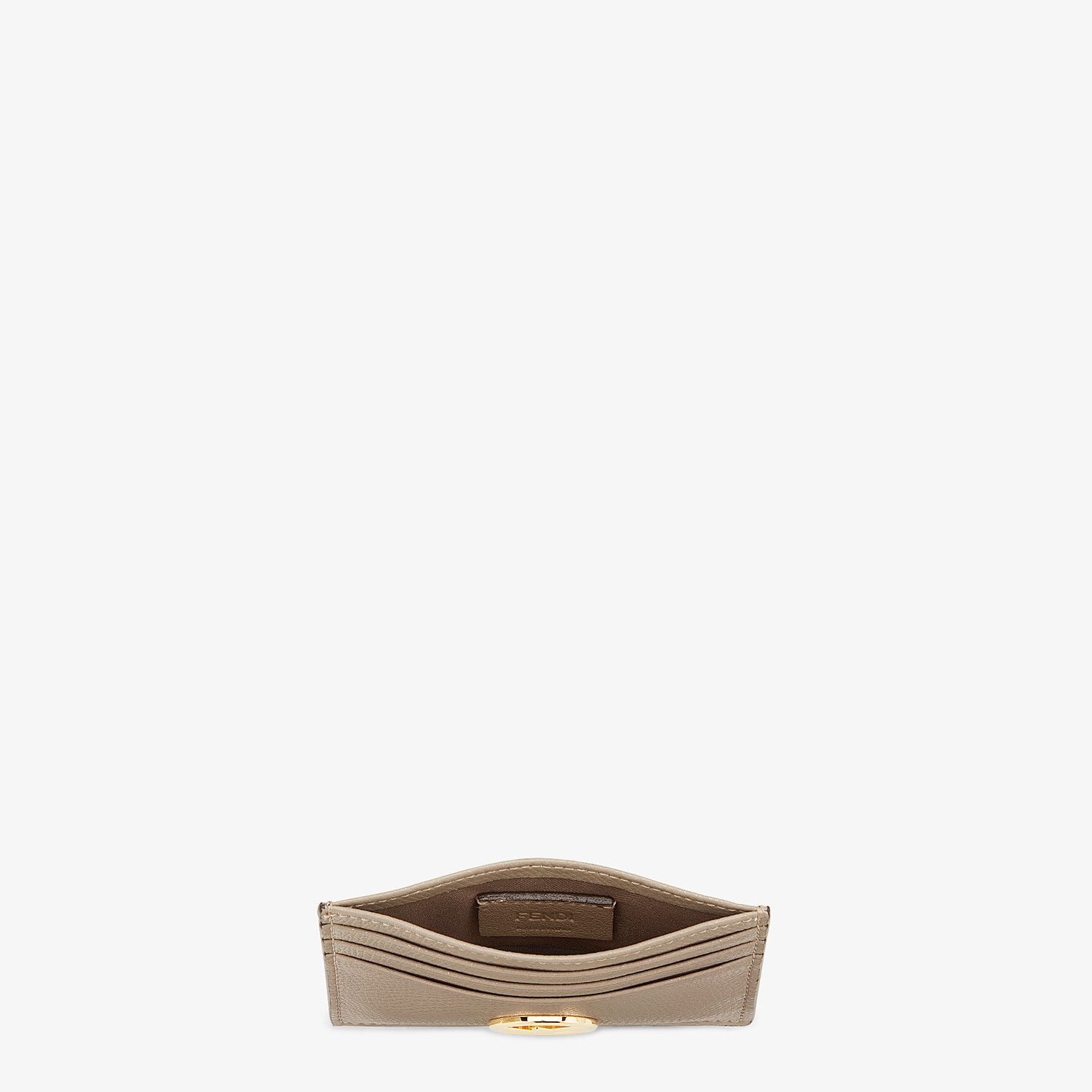 Flat beige leather card holder - 4