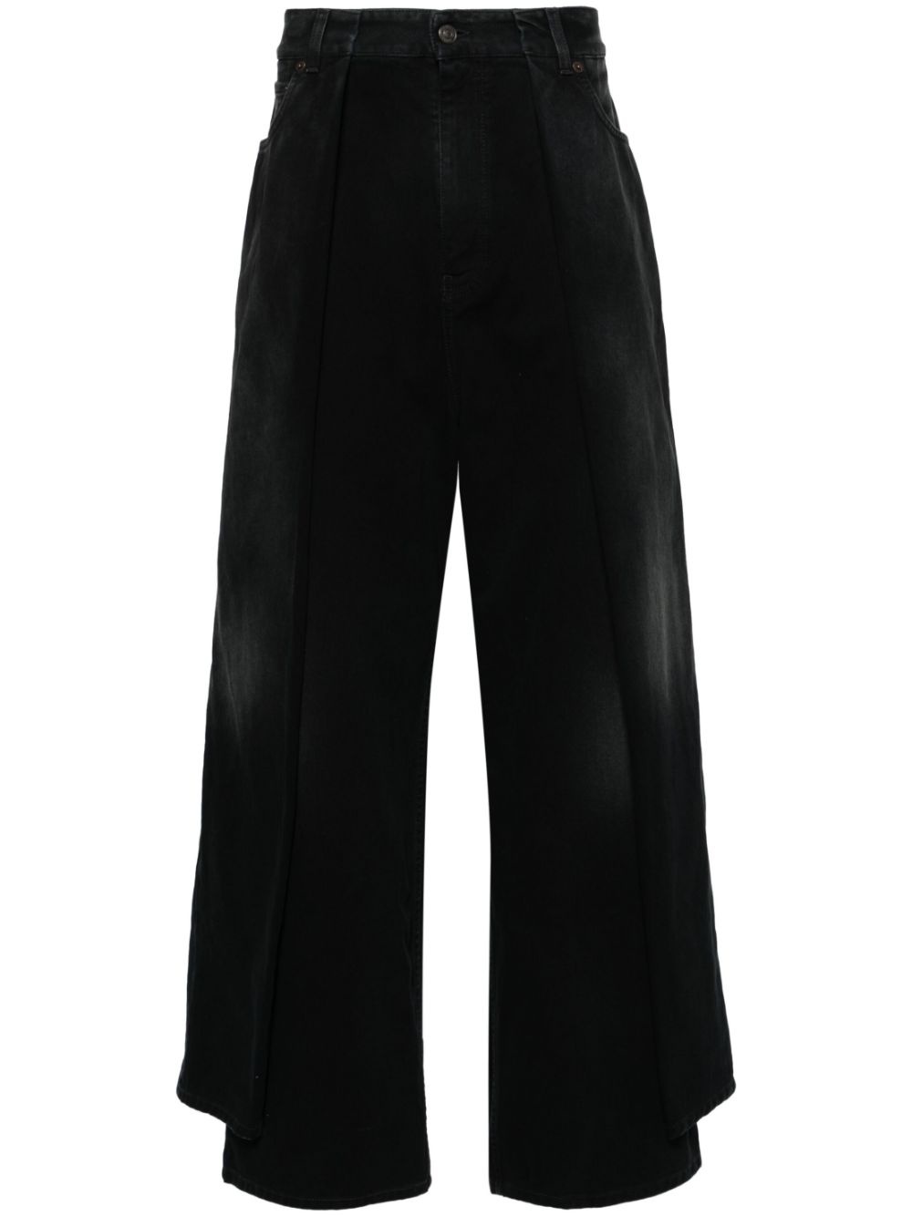 pleat-detailed wide-leg jeans - 1