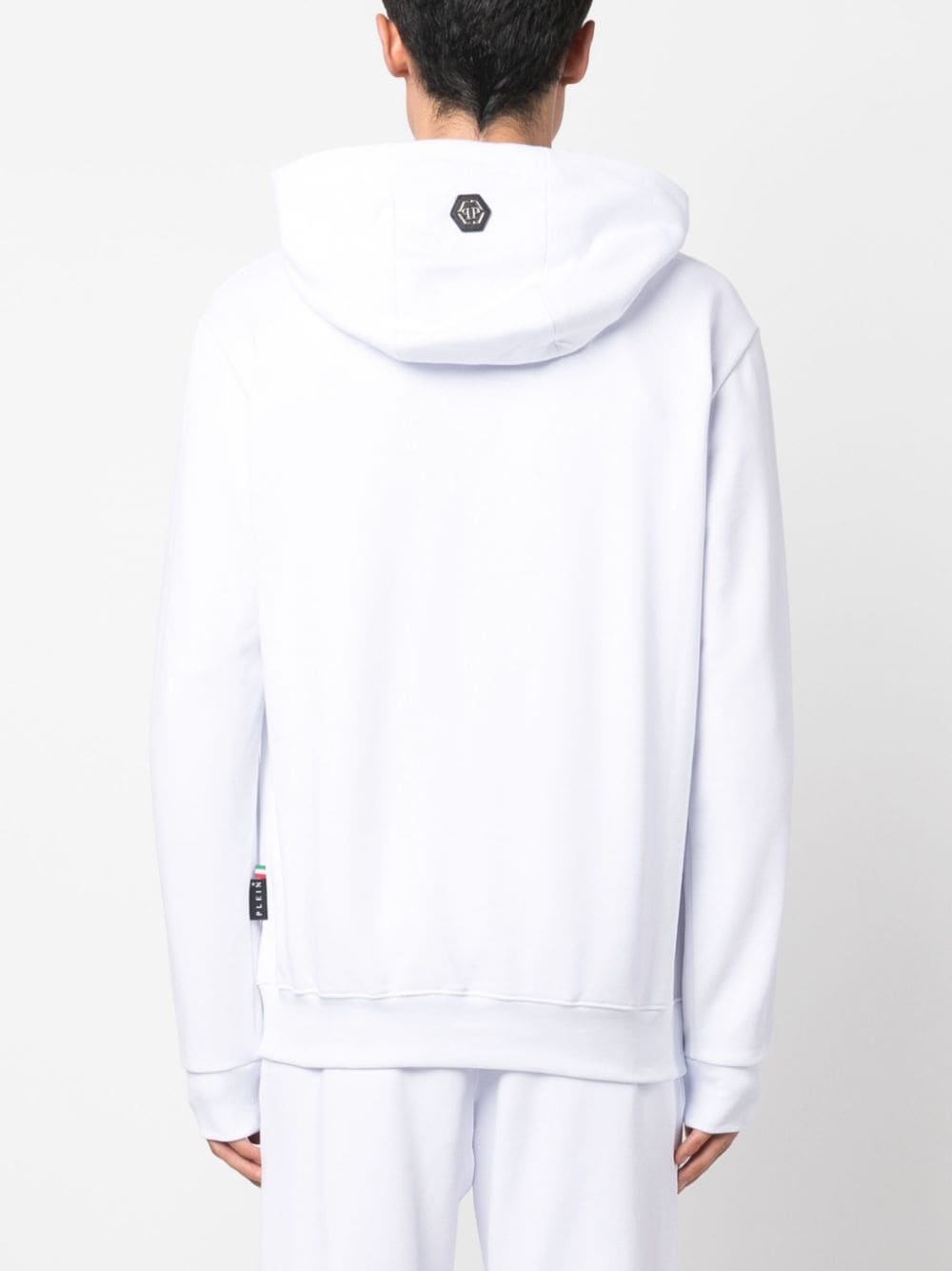 logo-print cotton hoodie - 4