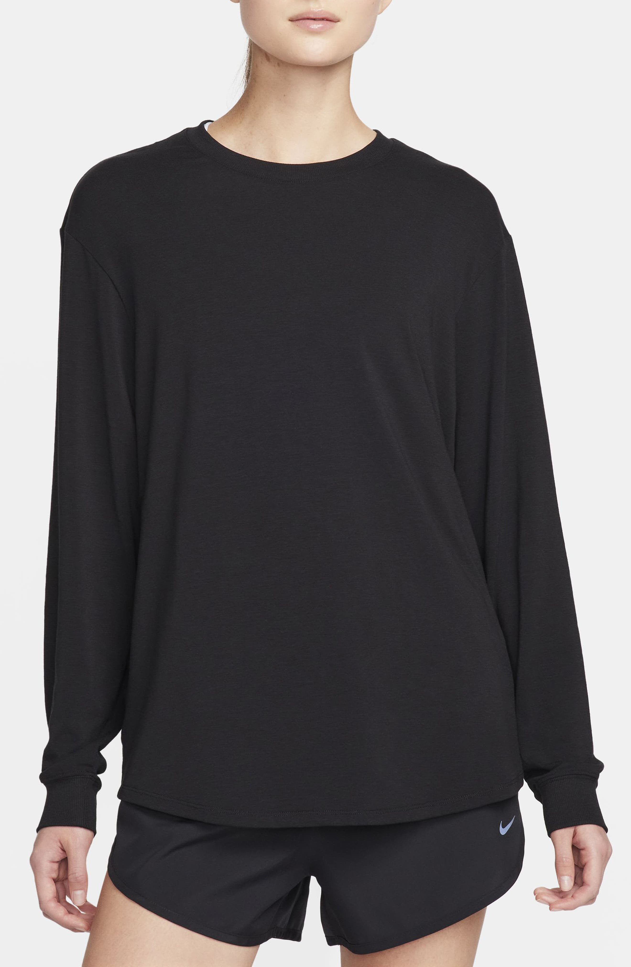 Nike One Relaxed Dri-FIT Top in Black/Black at Nordstrom - 1