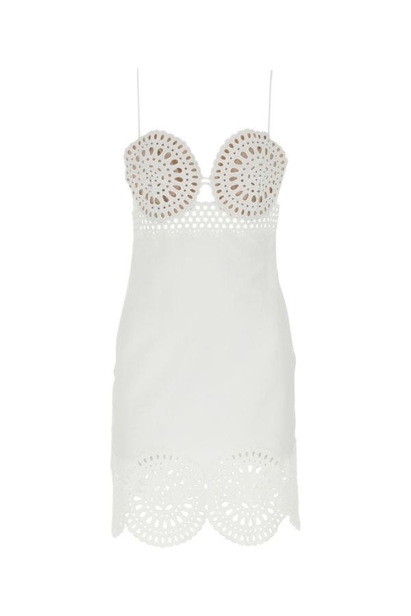 ワンピース Stella Mccartney White linen blend mini dress Stella McCartney White linen blend mini dress