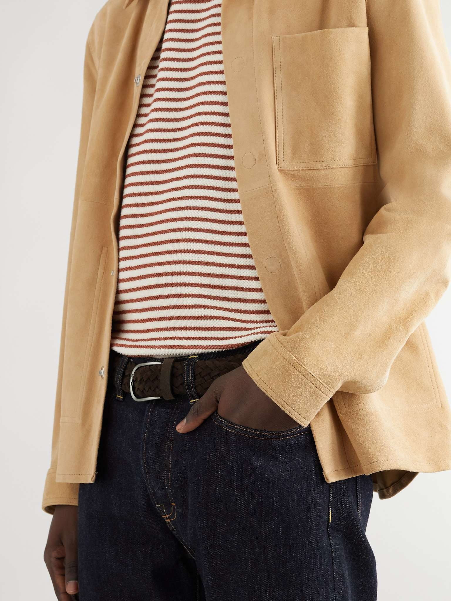 3.5cm Woven Suede Belt - 2