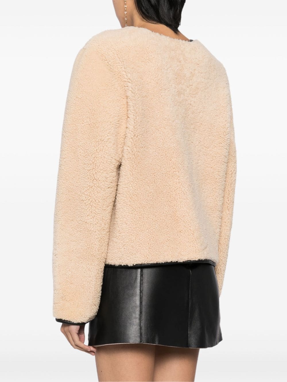 reversible shearling bolero jacket - 4