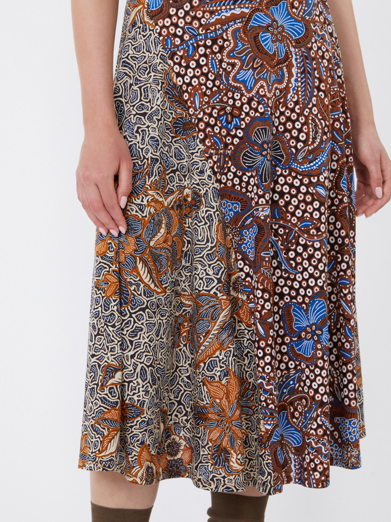 PAUSA Printed jersey midi dress - TOBACCO 5
