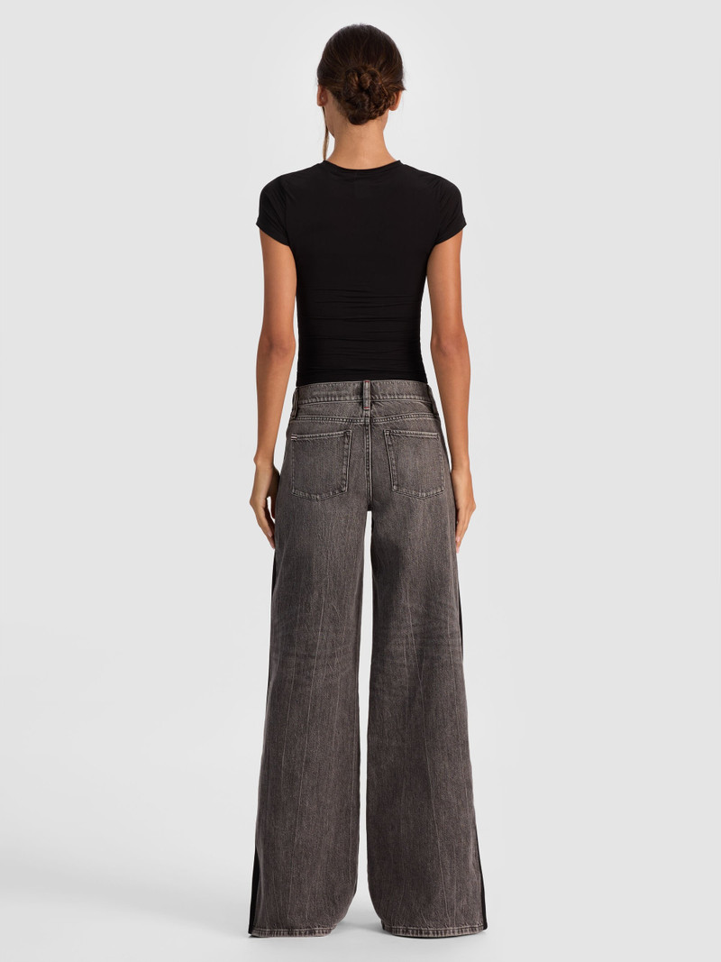 Alice + Olivia AMAZING JEAN WITH KNIT PANEL outlook