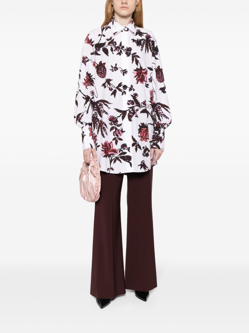 floral mini shirtdress - 2
