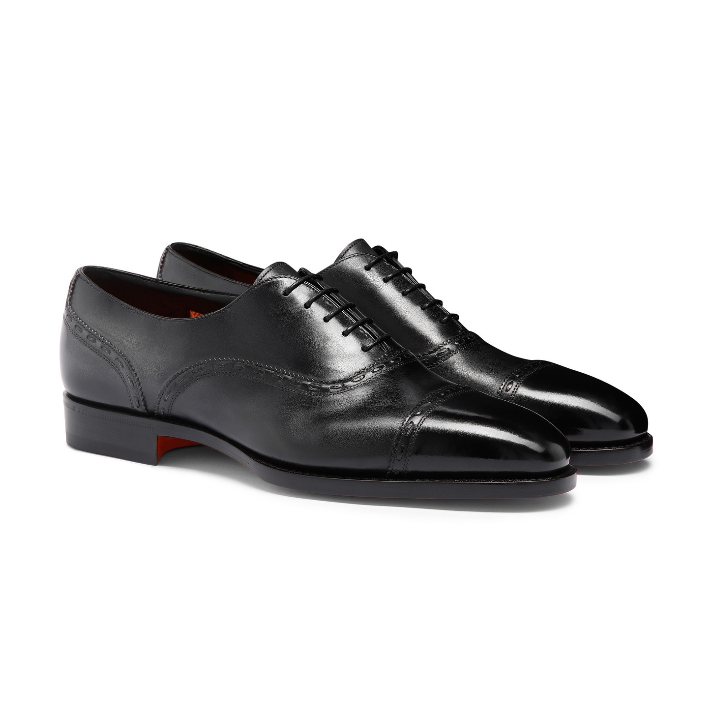 Men's black leather Oxford shoe - 3