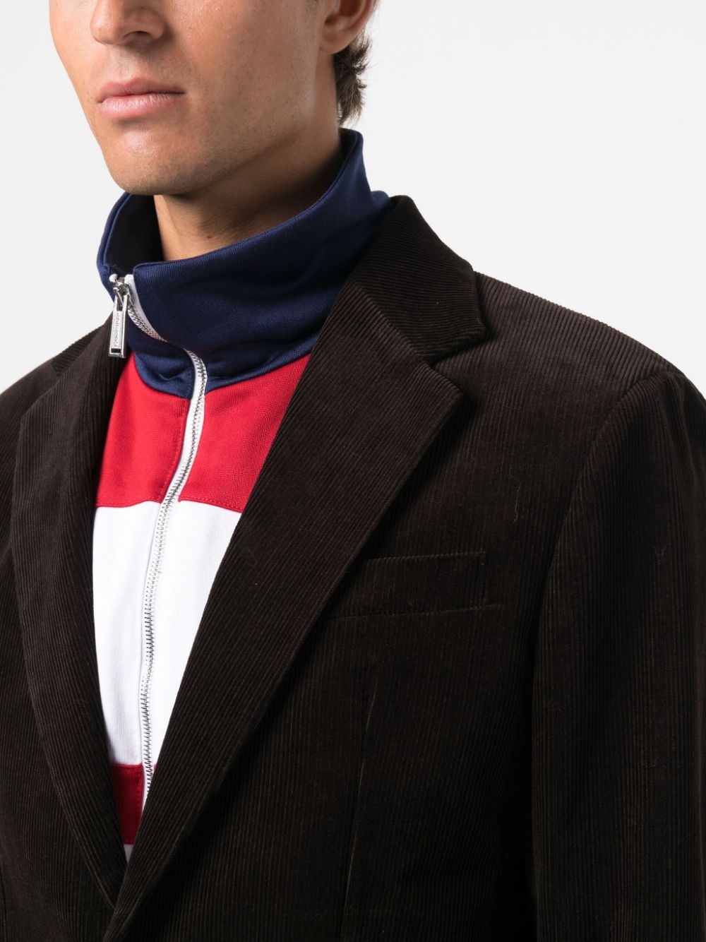 layered single-breasted blazer - 5