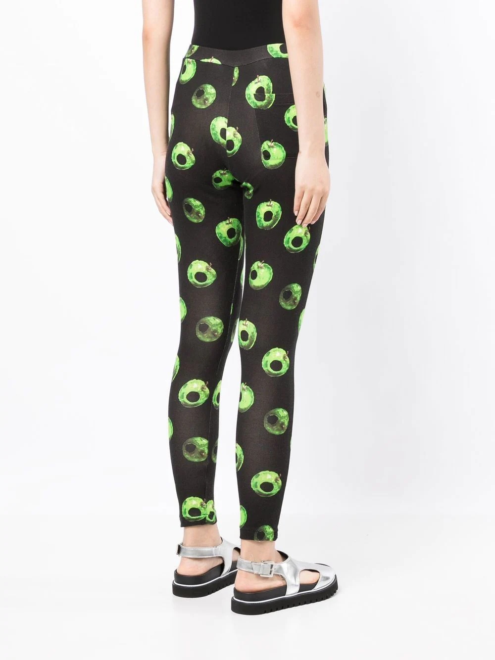 apple-print cotton leggings - 4