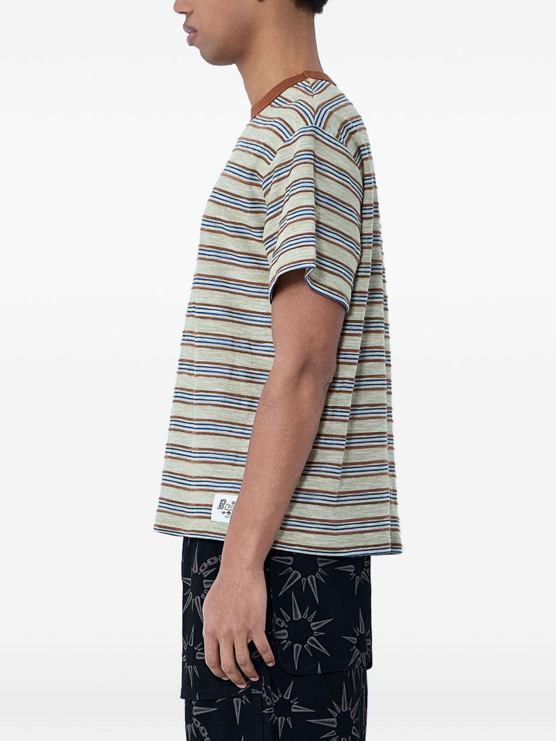 BRAIN DEAD striped crew-neck T-shirt outlook