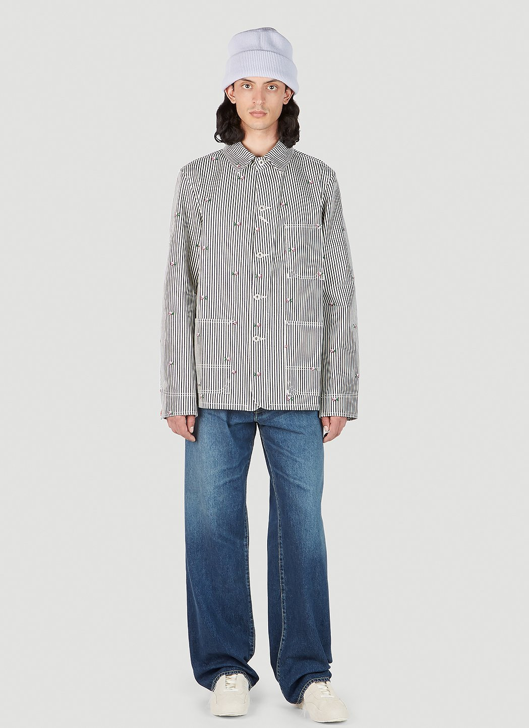 Kenzo Men Floral Stripe Workwear Jacket - 2