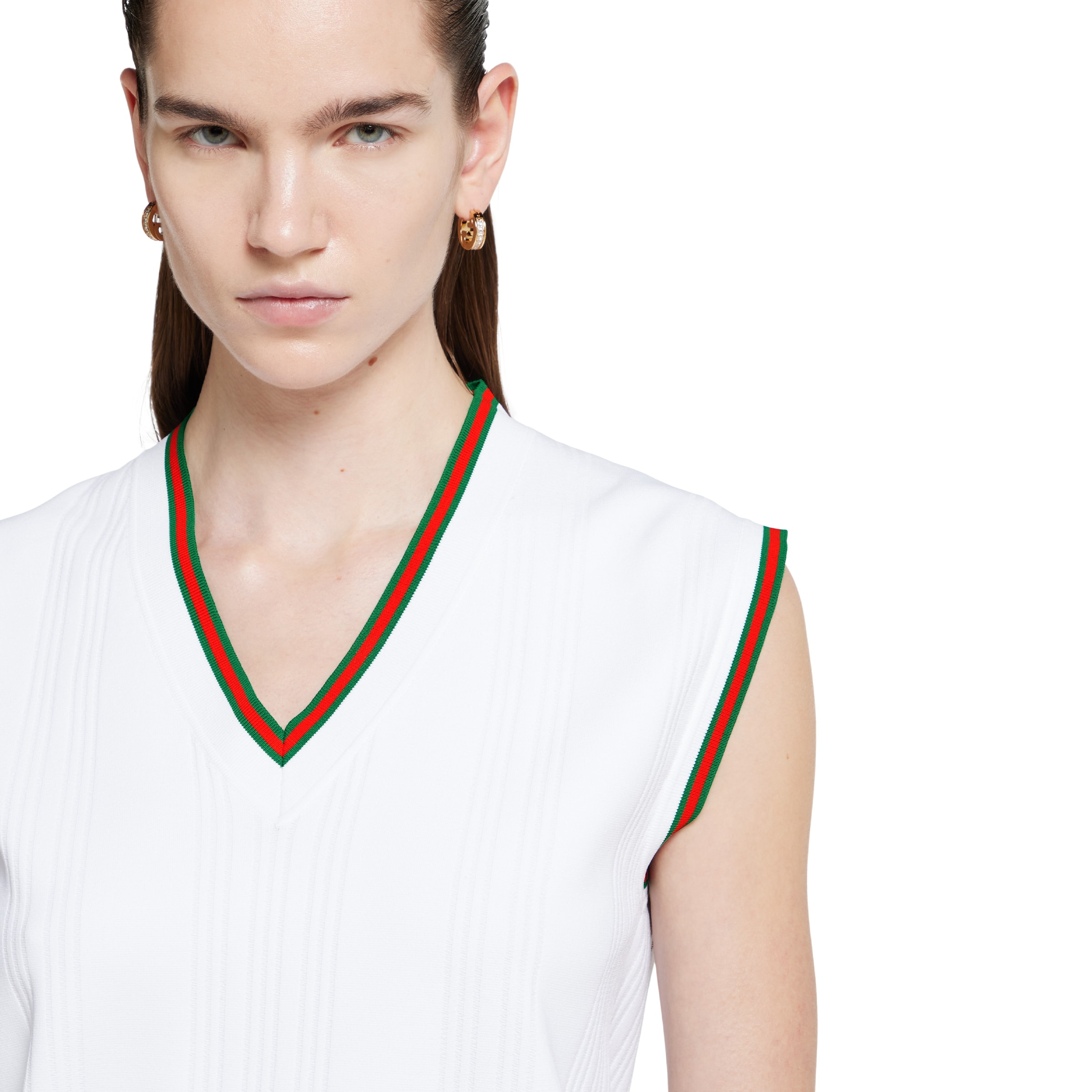Stretch viscose vest top with Web - 5