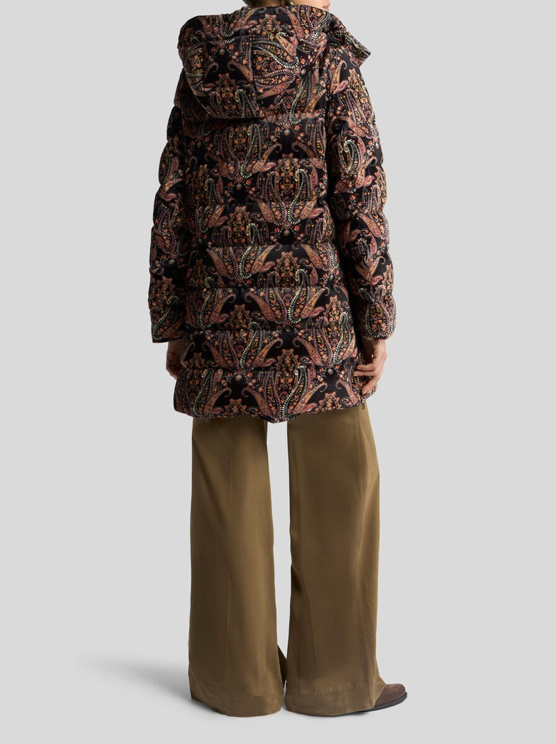 VELVET DOWN JACKET WITH FLORAL PAISLEY MOTIF 4