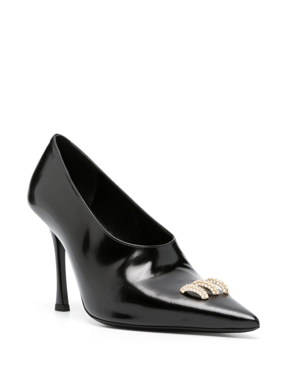 crystal-embellished pointed pumps - 2