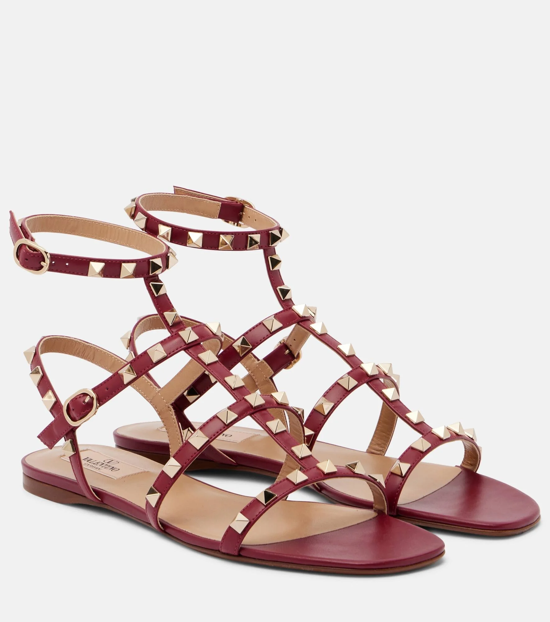 Rockstud leather sandals - 1