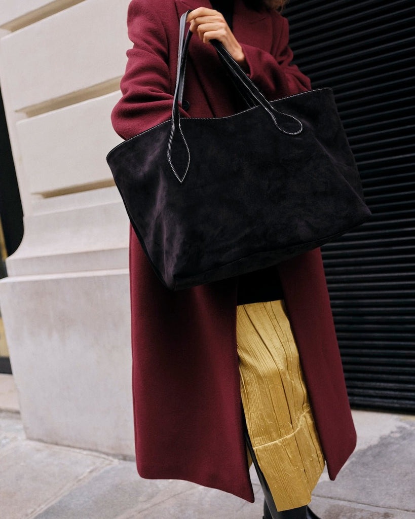 MEGA SPROUT TOTE BLACK SUEDE - 2