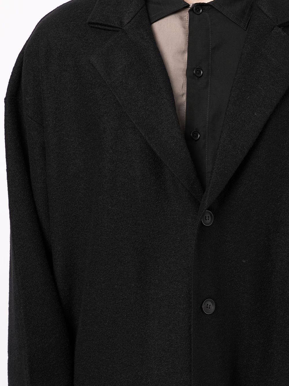 single-breasted wool-blend coat - 5