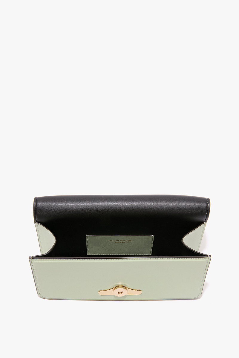 202 Clutch Bag In Pale Green Smooth Leather 7
