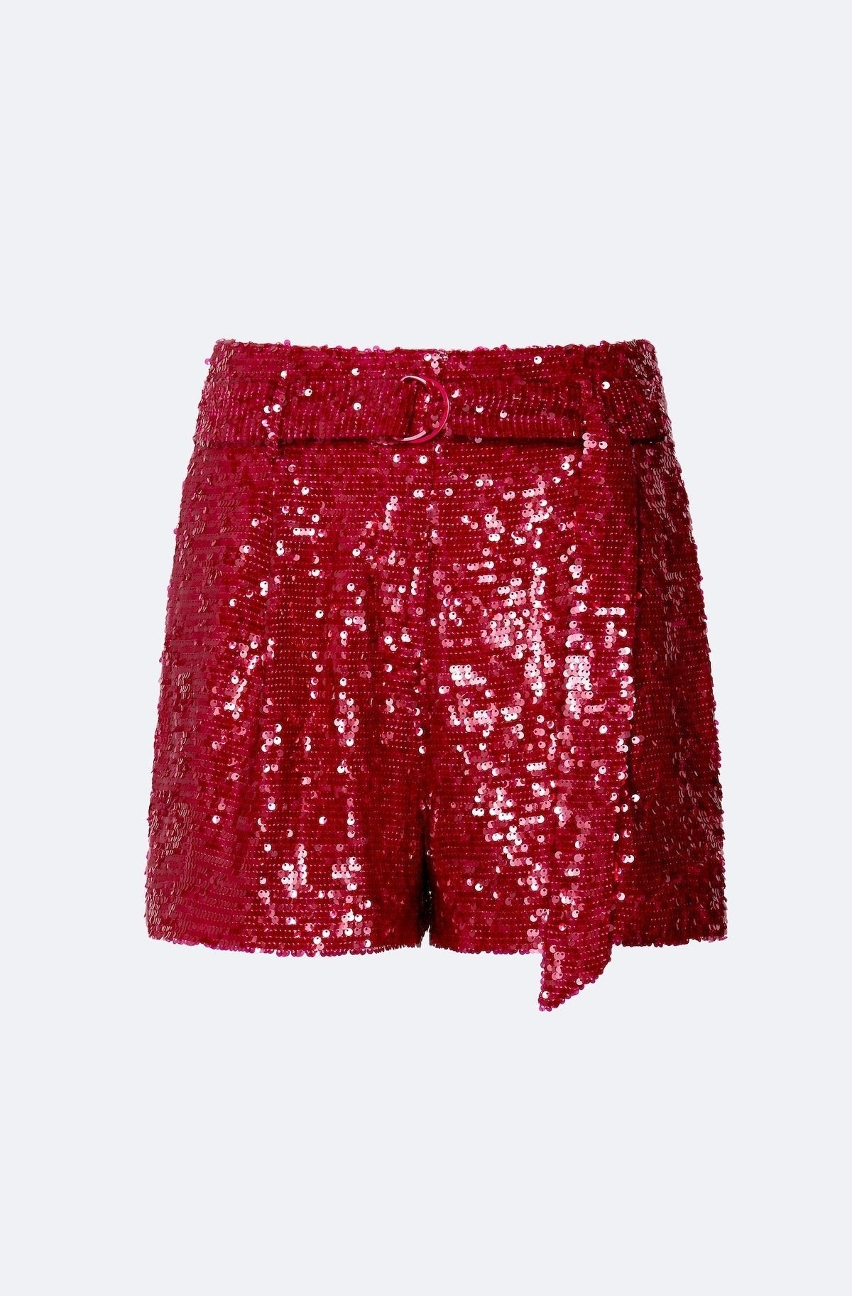 Sequin Belted Shorts - 1