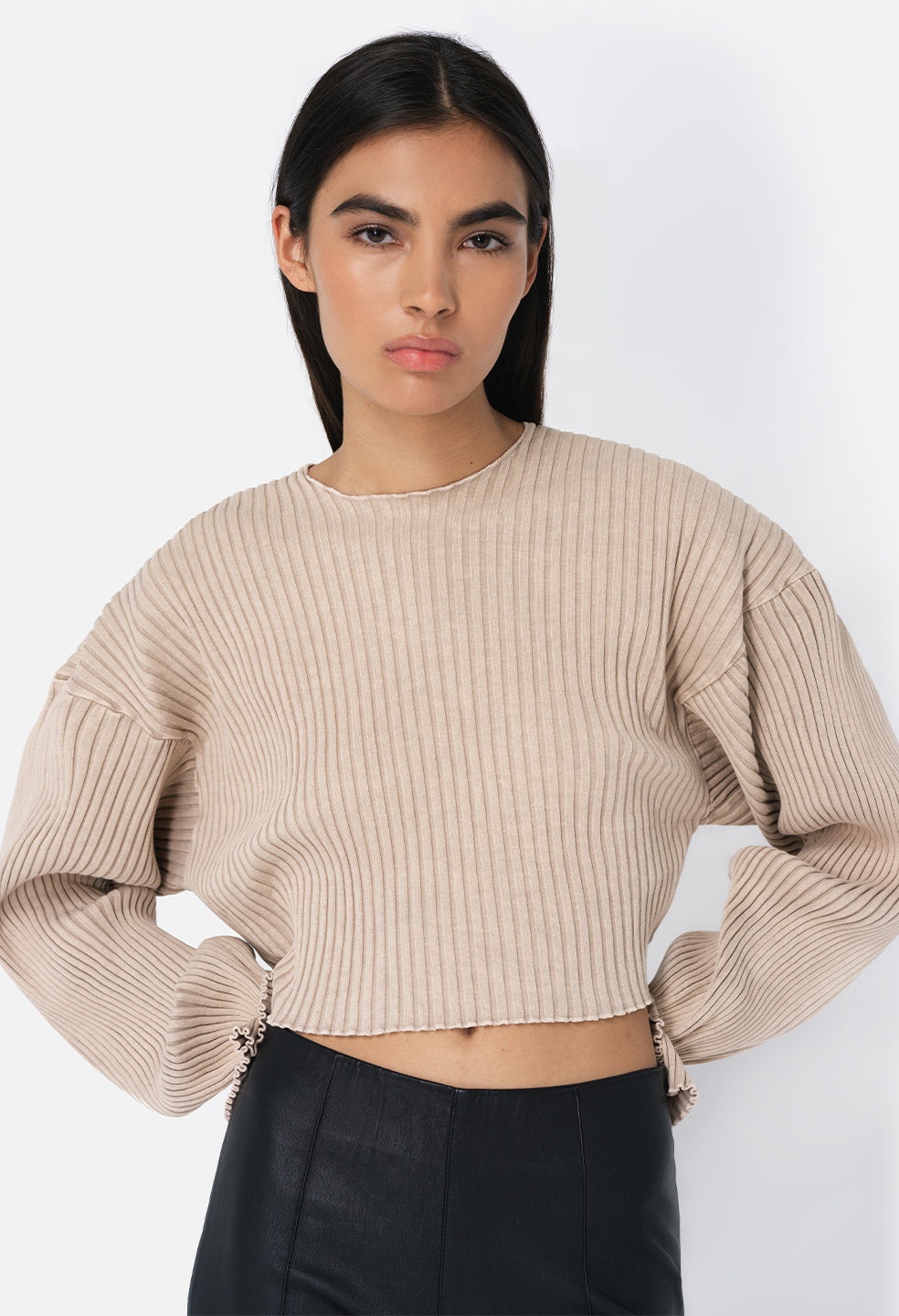 MINERAL WASH GINZA RIB CROPPED TOP - 5