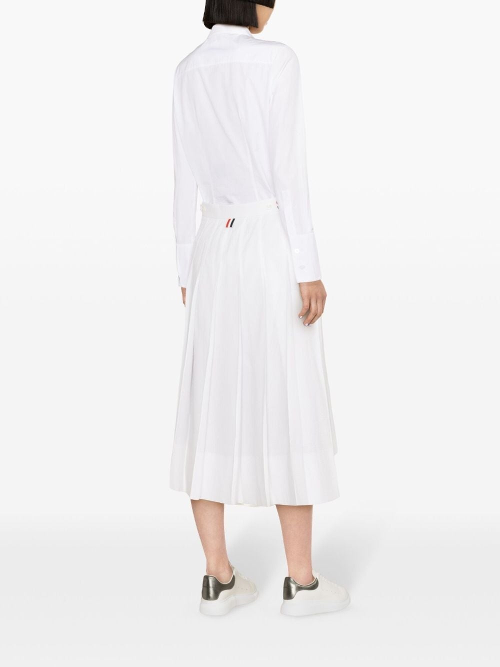 pleated cotton midi skirt - 4