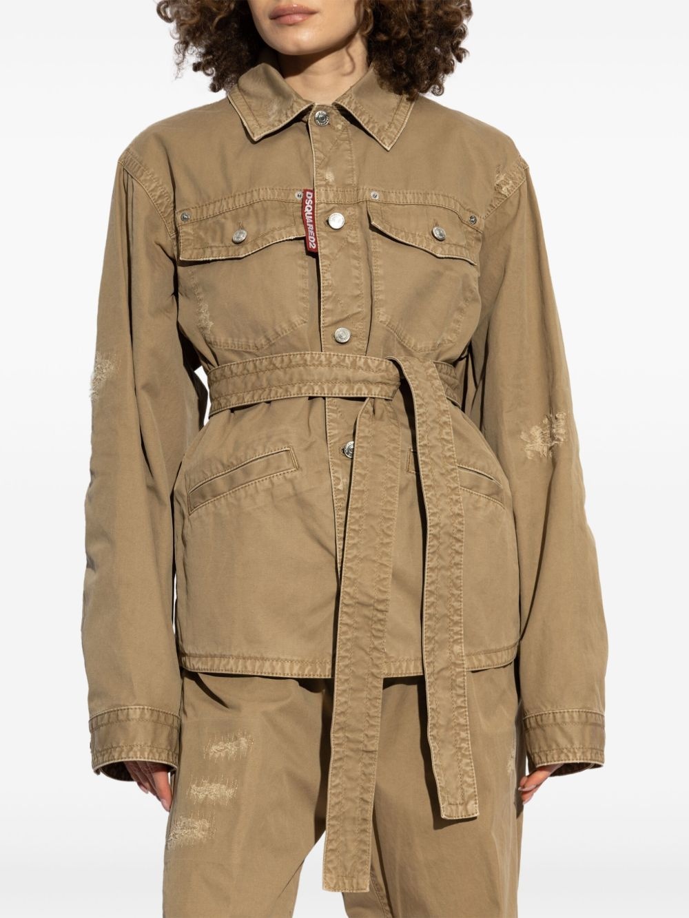 belted overshirt - 3