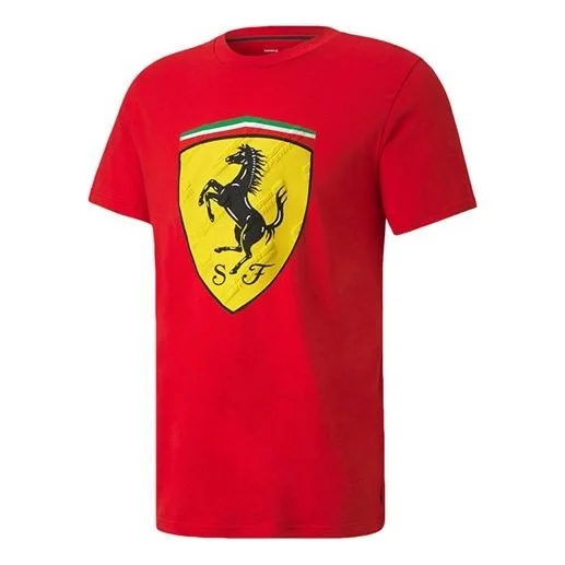 PUMA Ferrari Race Big Shieldtee+ Printing Short Sleeve Racing Red T-Shirt 597956-01 - 1