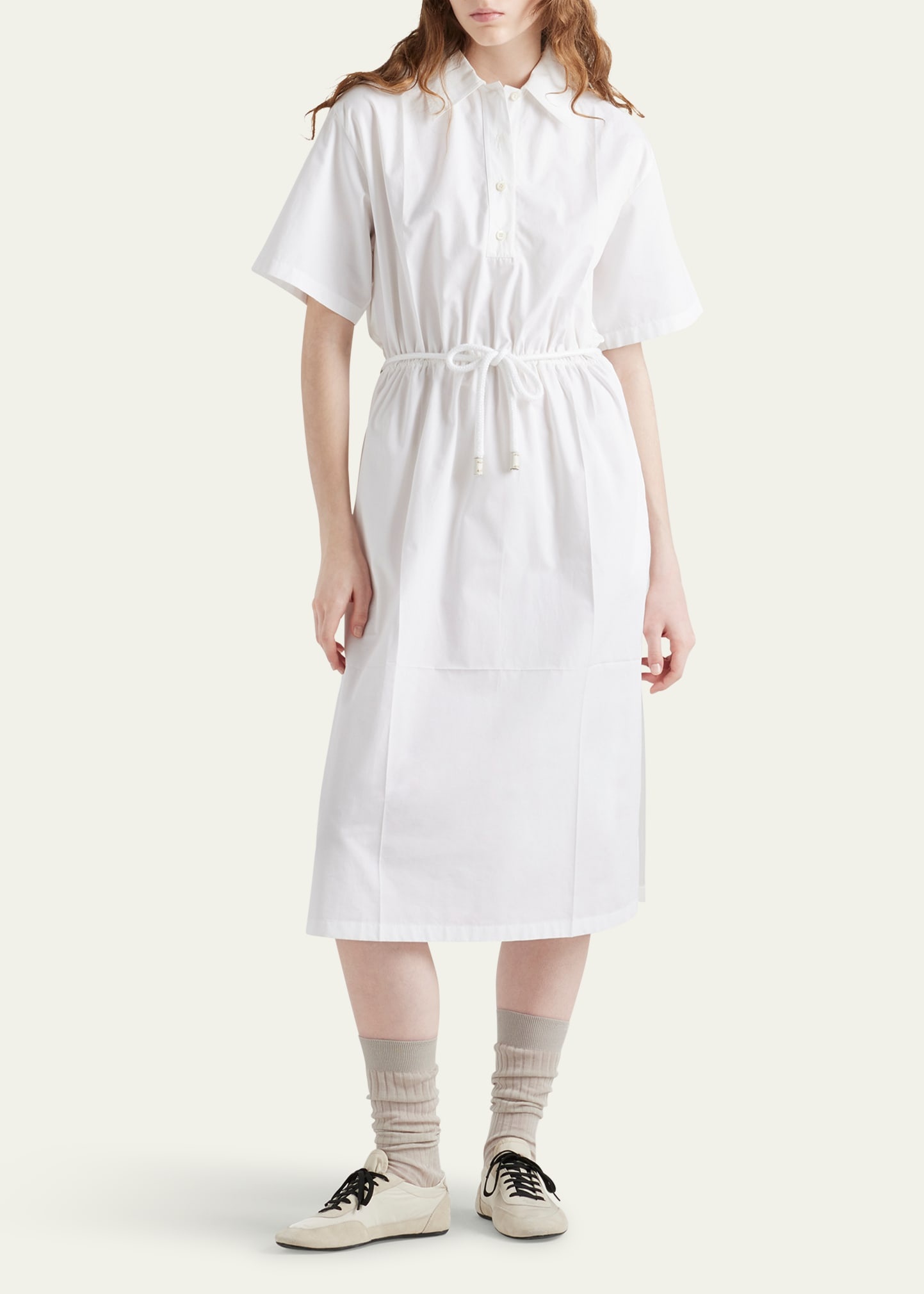 Drawstring Satin Back Midi Dress - 2
